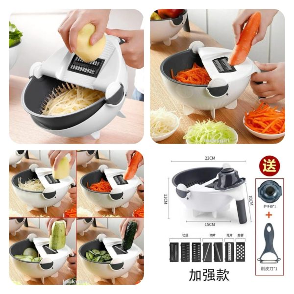 9 in 1 Multifunctional Vegetable Cutter With Drain Basket